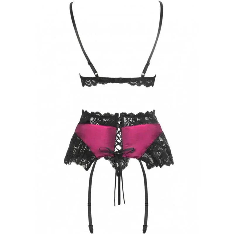 Livco Corsetti Fashion Nahir Lc 20214 Soutien Gorge + Culotte + Porte Jarretelles L/XL