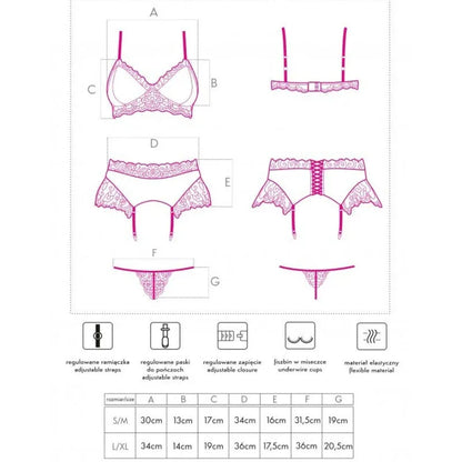 Livco Corsetti Fashion Nahir Lc 20214 Soutien Gorge + Culotte + Porte Jarretelles L/XL
