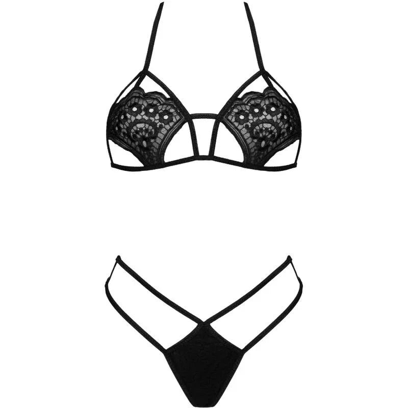 Livco Corsetti Fashion – Soutien Gorge + String Jimena Lc 20216 Noir taille Unique