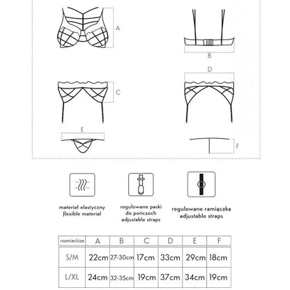 Livco Corsetti Fashion Soledad Lc 20217 Soutien Gorge + Culotte + Jarretière L/XL