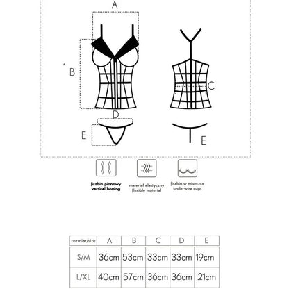 Livco Corsetti Fashion Laura Lc 20215 Corset + String L/XL