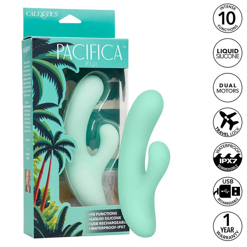 Calexotics – Pacifica Fiji Vibrateur & Estimulateur Point G 10 Vibrations Aqua