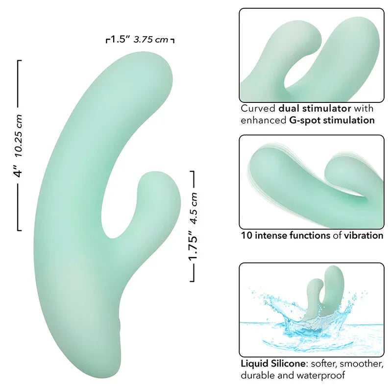 Calexotics – Pacifica Fiji Vibrateur & Estimulateur Point G 10 Vibrations Aqua