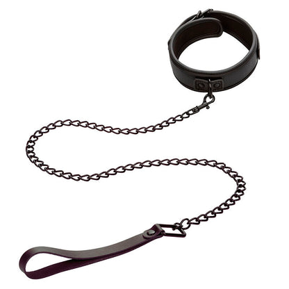 CALEXOTICS - COLLAR Y CORREA DE CUERO AJUSTABLE NEGRO NOCTURNO