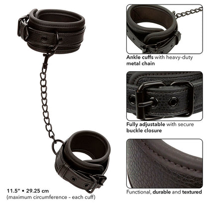 CALEXOTICS - NOCTURNAL RÉGLABLE CHEVILLES IN CUIR NOIR