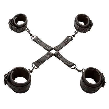 CALEXOTICS - NOCTURNAL CONNECTOR TIE HOG ADJUSTABLE BLACK LEATHER