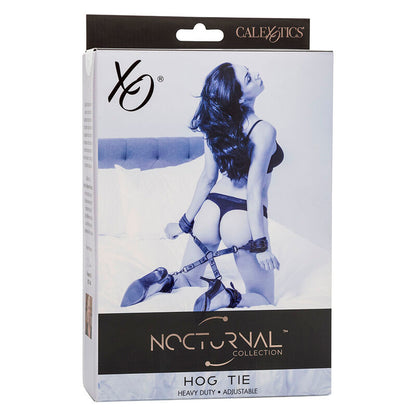 CALEXOTICS - NOCTURNAL CONNECTOR TIE HOG ADJUSTABLE BLACK LEATHER