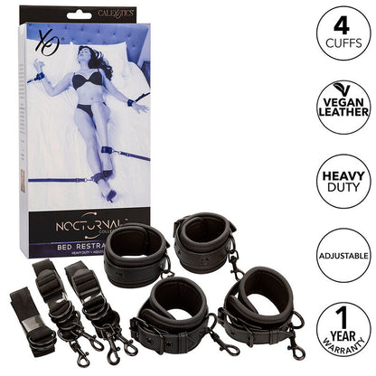 CALEXOTICS - NOCTURNAL ADJUSTABLE BED BELT IN BLACK LEATHER
