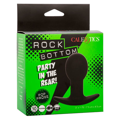 CALEXOTICS - PLUG ANAL ROCK BOTTOM 10 VIBRACIONES SILICONA NEGRO