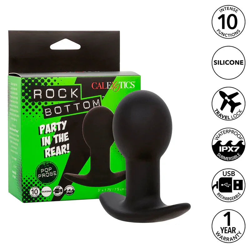 Calexotics – Rock Bottom Plug Anal 10 Vibrations Silicone Noir