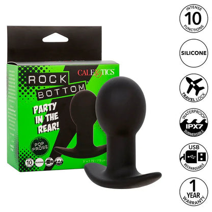 Calexotics – Rock Bottom Plug Anal 10 Vibrations Silicone Noir
