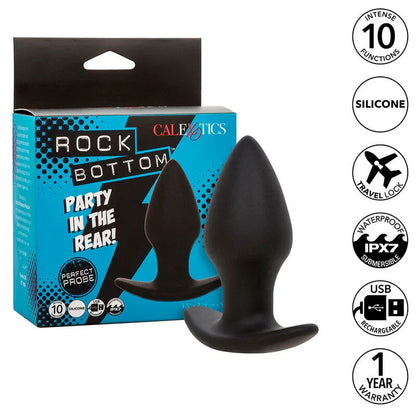 Calexotics – Rock Bottom Plug Anal Parfait 10 Vibrations Silicone Noir