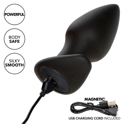 CALEXOTICS - ROCK BOTTOM PERFECT ANAL PLUG 10 VIBRATIONS BLACK SILICONE