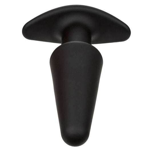 CALEXOTICS - PLUG ANAL CÓNICO CON FONDO DE ROCA, 10 VIBRACIONES, SILICONA NEGRA