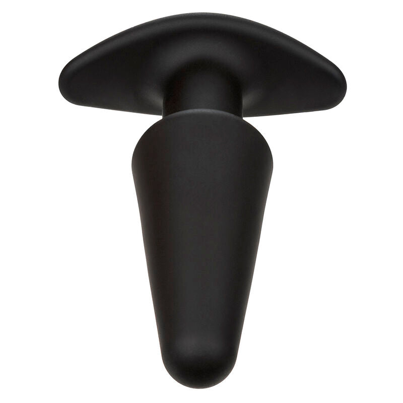 CALEXOTICS - PLUG ANAL CÓNICO CON FONDO DE ROCA, 10 VIBRACIONES, SILICONA NEGRA