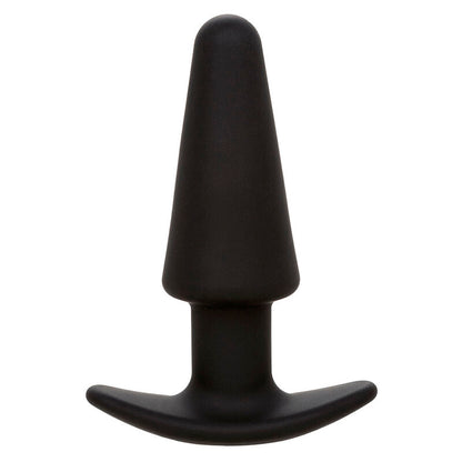 CALEXOTICS - PLUG ANAL CÓNICO CON FONDO DE ROCA, 10 VIBRACIONES, SILICONA NEGRA