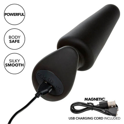 Calexotics – Rock Bottom Tapered Anal Plug 10 Vibrations Silicone Noir