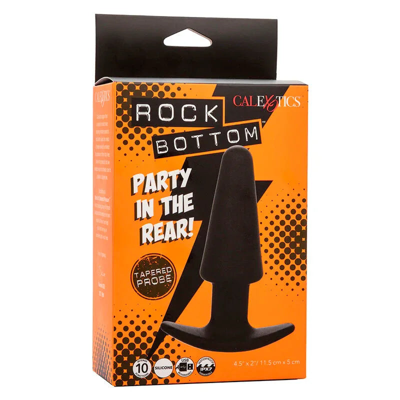 Calexotics – Rock Bottom Tapered Anal Plug 10 Vibrations Silicone Noir