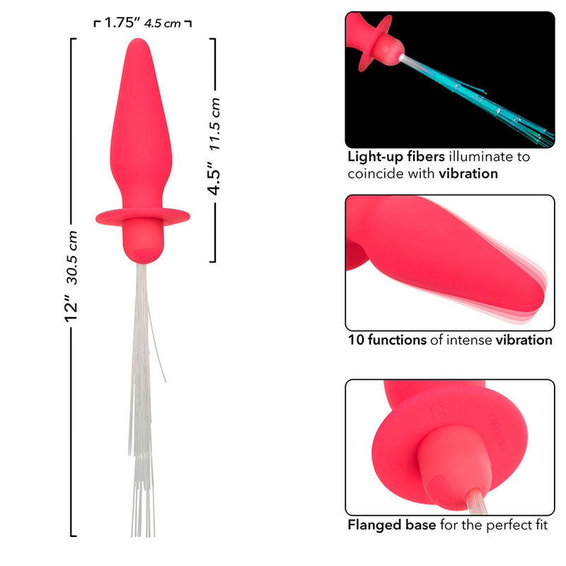 CALEXOTICS - SOUTHERN LIGHTS LIGHT UP ANAL PLUG 10 VIBRATIONS SILICONE ROSE