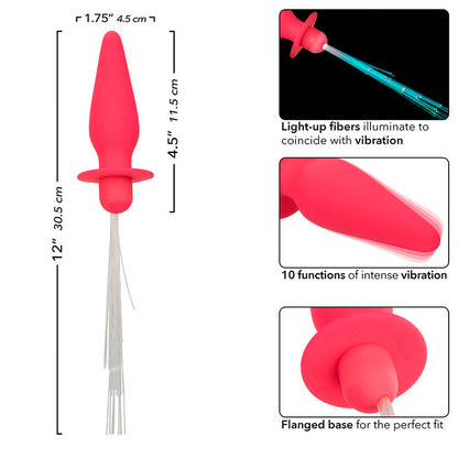 CALEXOTICS - SOUTHERN LIGHTS LIGHT UP ANAL PLUG 10 VIBRATIONS SILICONE ROSE