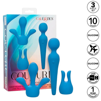 Calexotics – Couture Kit Vibrateur Wand 10 Vibrations Bleu