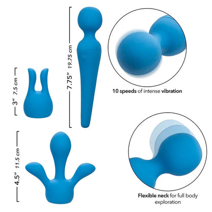 Calexotics – Couture Kit Vibrateur Wand 10 Vibrations Bleu