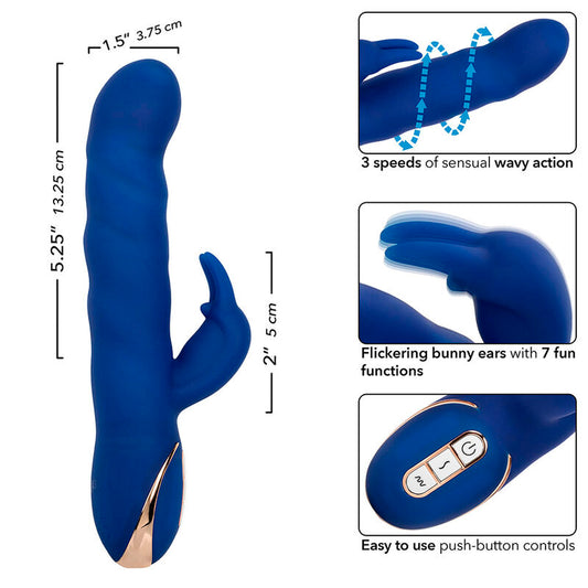 CALEXOTICS - JACK RABBIT VIBRATEUR WAVE MOTION BLUE