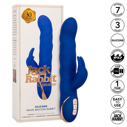 CALEXOTICS - JACK RABBIT VIBRATEUR WAVE MOTION BLUE