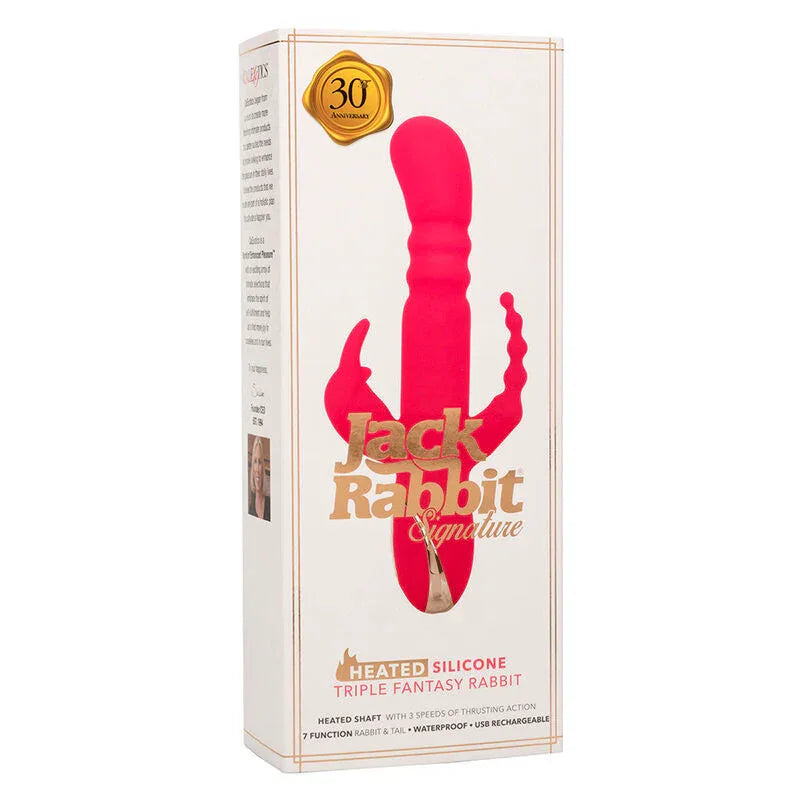 Calexotics – Jack Fantasy Triple Vibrateur Chauffant Lapin Rose