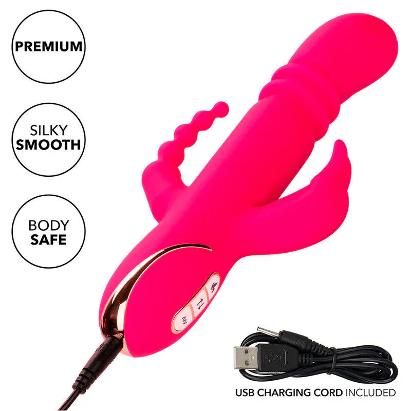 Calexotics – Jack Fantasy Triple Vibrateur Chauffant Lapin Rose