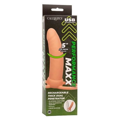 CALEXOTICS - MAXX THICK DOBLE PENETRADOR 10 VIBRACIONES CARNE