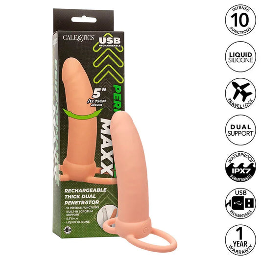 Calexotics – Maxx Thick Double Pénétrateur 10 Vibrations Chair