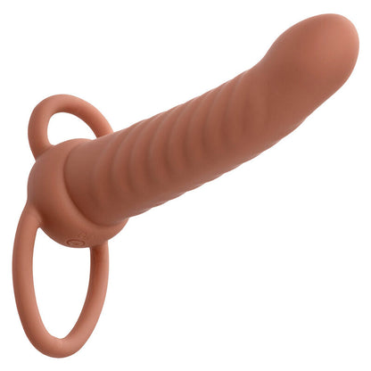 CALEXOTICS - MAXX RIBBED DOUBLE PENETRATOR 10 VIBRATIONS BROWN