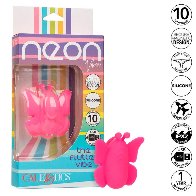Calexotics – Neon Vibes Flutter Vibe Stimulateur 10 Vibrations Rose