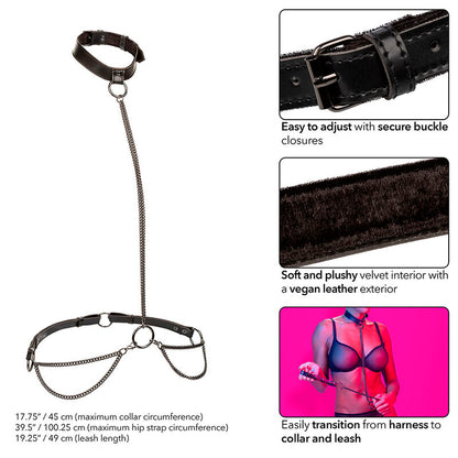 CALEXOTICS - EUPHORIA HALTER COLLAR AND CHAIN ​​LEASH
