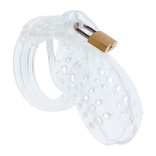 HIDDEN DESIRE - EXTREME ADJUSTABLE TRANSPARENT ACRYLIC CHASTITY CAGE