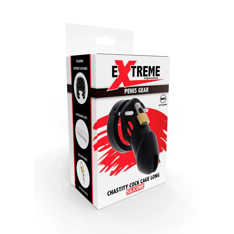 Hidden Desire – Extreme Cage de Chasteté Silicone taille l Noir