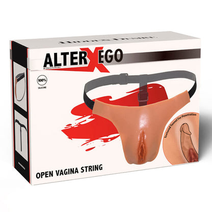DESEO OCULTO - ALTER EGO TANGA AJUSTABLE CON VAGINA ABIERTA COLOR CARNE