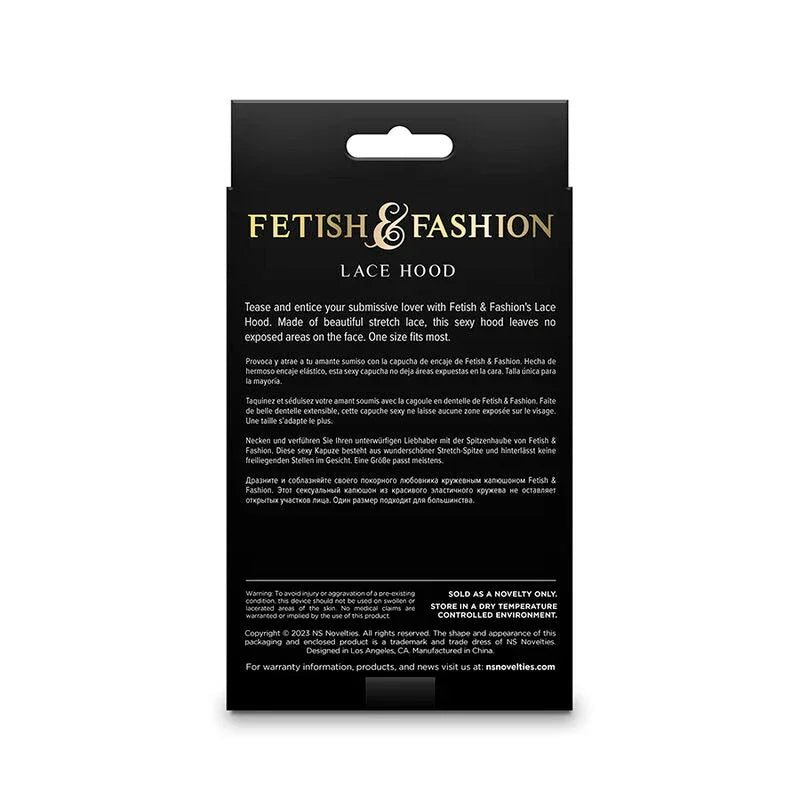 Ns Novelties – Fetish & Fashion Capuche en Dentelle Noire