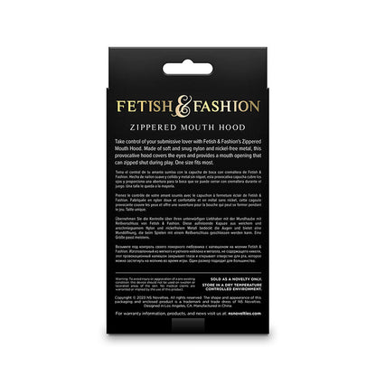 NOVEDADES NS - PASAMONTAÑAS DE NYLON NEGRO CON CREMALLERA FETICHE Y MODA