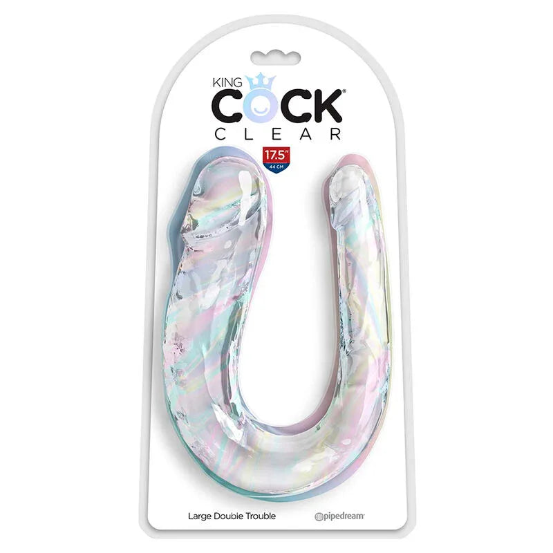 King Cock – Double Trouble Double Gode 44 cm Transparent