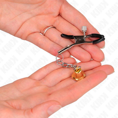 KINK - PINZAS DE TELEMONÍA CON COLGANTE DE CAMPANA DORADA 6 CM