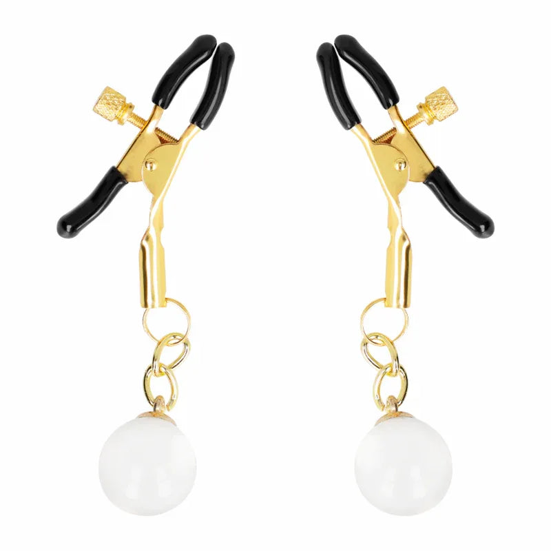 Kink – Pinces à Meton Billes de Verre Or 6 cm