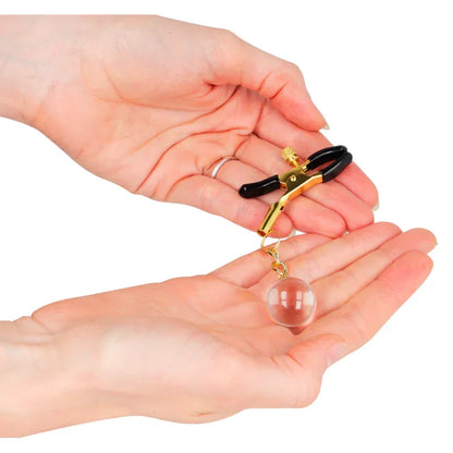 Kink – Pinces à Meton Billes de Verre Or 6 cm