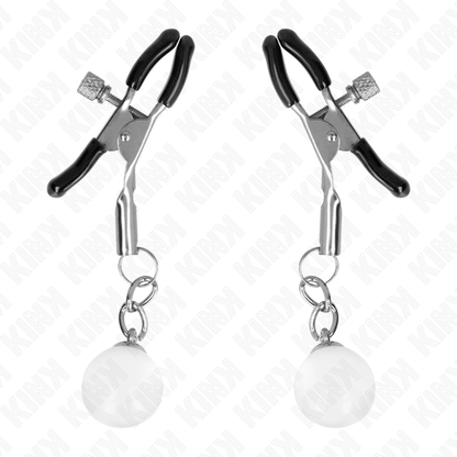 KINK - ABRAZADERAS METON BOLAS DE CRISTAL PLATA 6 CM