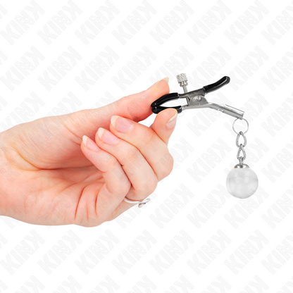 KINK - ABRAZADERAS METON BOLAS DE CRISTAL PLATA 6 CM