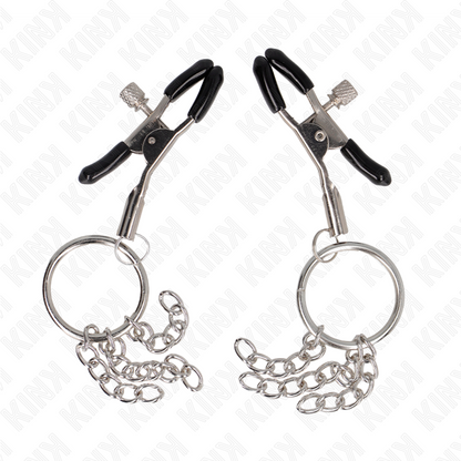KINK - ABRAZADERA DE JUNTA TÓRICA METON Y CADENA DE PLATA PEQUEÑA DE 6 CM