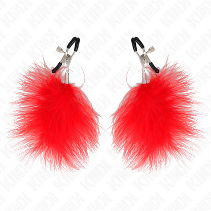 KINK - ABRAZADERA DE METON DE PLUMA ROJA 7 CM