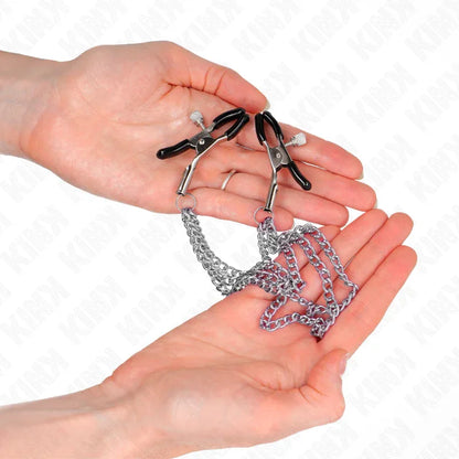 Kink – Pinces à Metelier avec 3 Chaînes Argent 20 / 23 / 28 cm