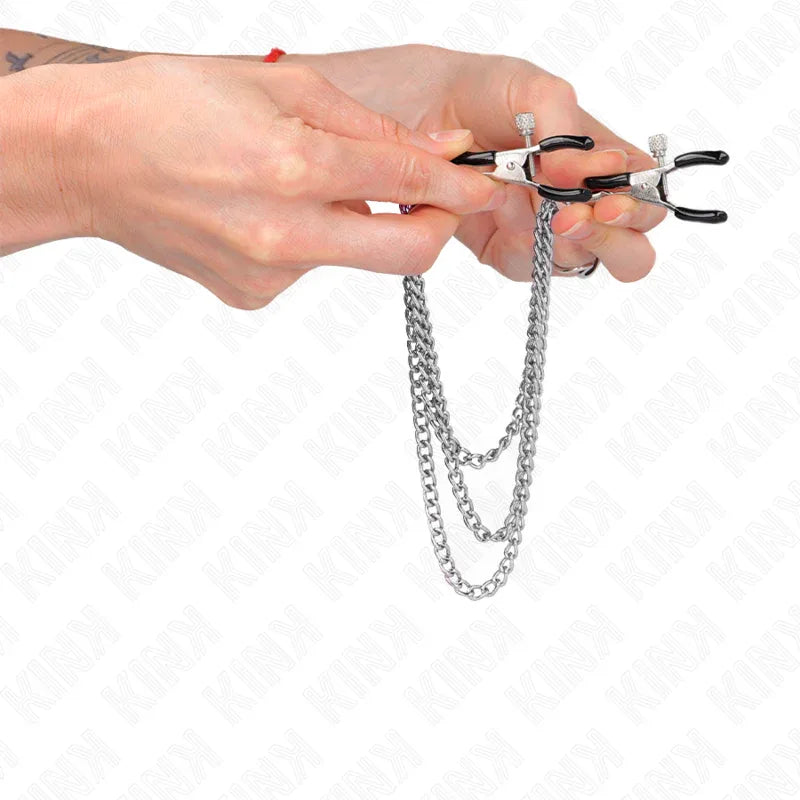 Kink – Pinces à Metelier avec 3 Chaînes Argent 20 / 23 / 28 cm